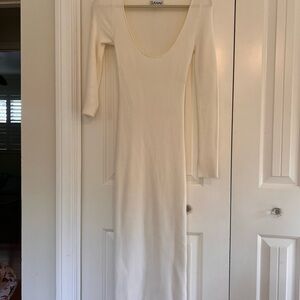 Ganni Elegant Cream Long Sleeve Dress